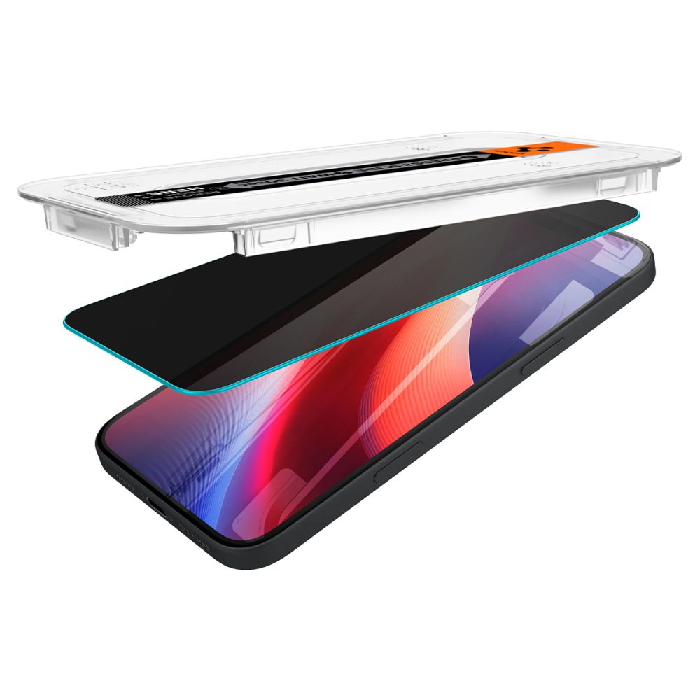 SZKŁO HARTOWANE PRYWATYZUJĄCE SPIGEN GLAS.TR ”EZ FIT” 2-PACK IPHONE 15 / 16 PRIVACY