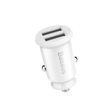 BASEUS ŁADOWARKA SAMOCHODOWA GRAIN 2X USB 3,1A BIAŁA