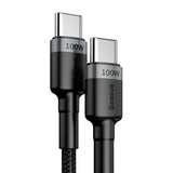 BASEUS KABEL CAFULE PD USB-C - USB-C 2,0 M 5A SZARO-CZARNY 100W
