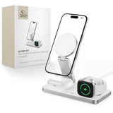 ŁADOWARKA INDUKCYJNA 3W1 TECH-PROTECT QI15W-A47 3IN1 MAGNETIC MAGSAFE WIRELESS CHARGER WHITE BIAŁA