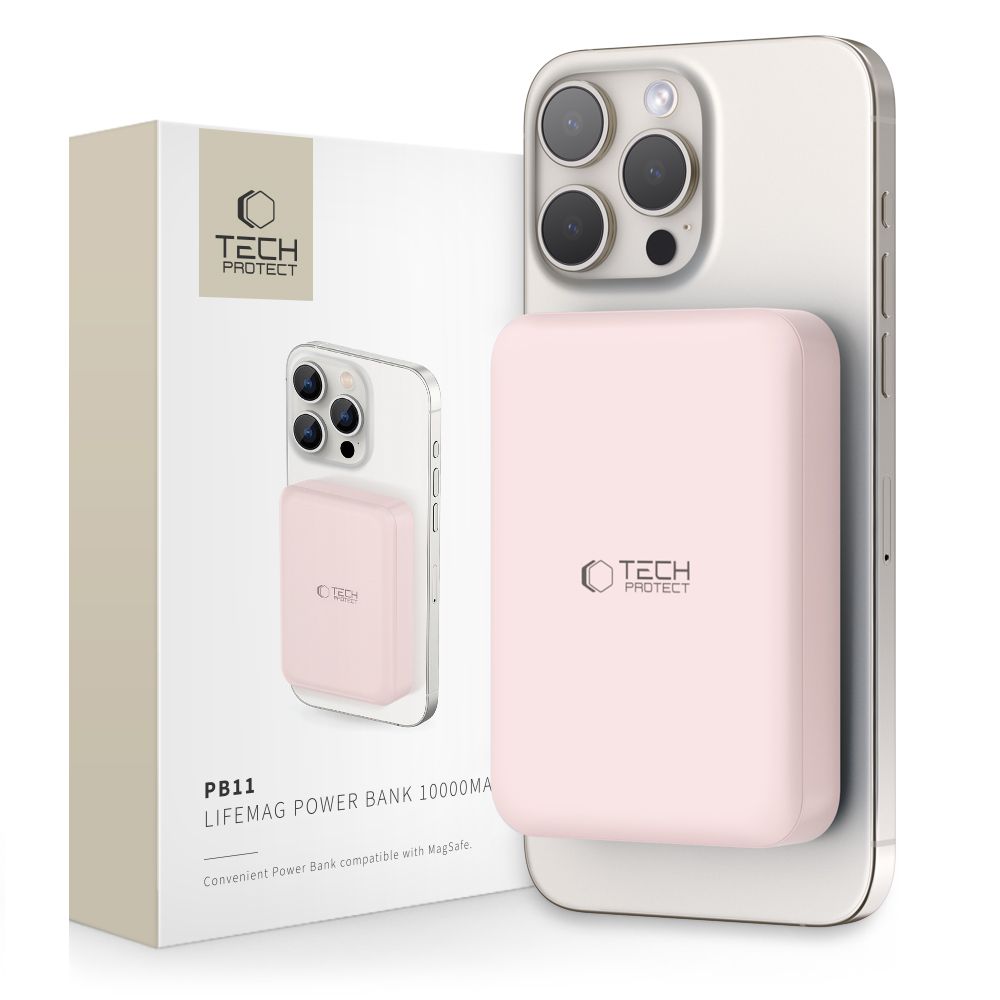 POWERBANK TECH-PROTECT PB11 LIFEMAG MAGSAFE POWER BANK 10000MAH RÓŻOWY