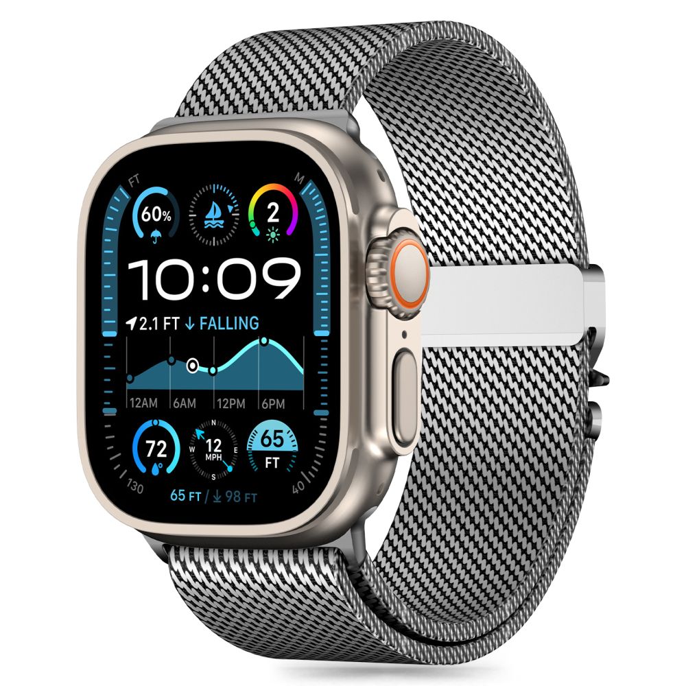 PASEK TECH-PROTECT MILANO APPLE WATCH 6 / 7 / 8 / 9 / 10 / SE / ULTRA 1 / 2 (44 / 45 / 46 / 49 MM) SREBRNY