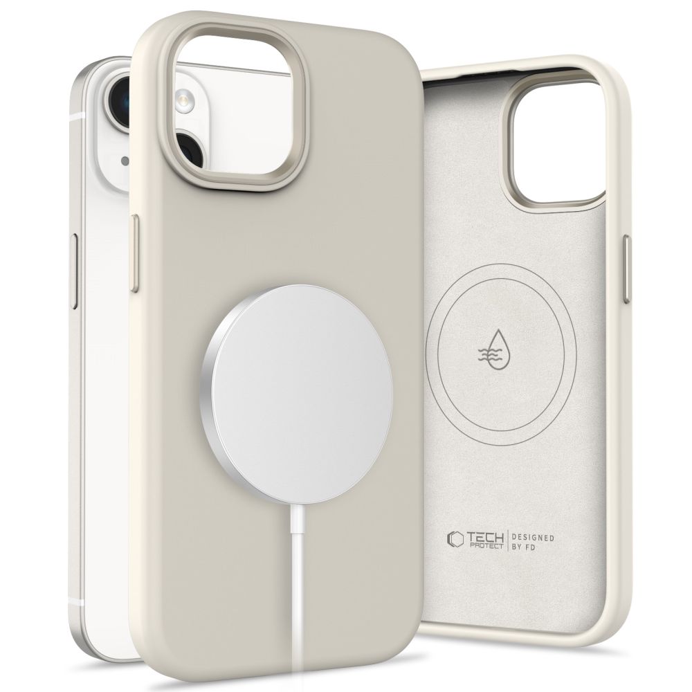 ETUI TECH-PROTECT SILICONE PURE MAGSAFE IPHONE 14 BEŻOWE