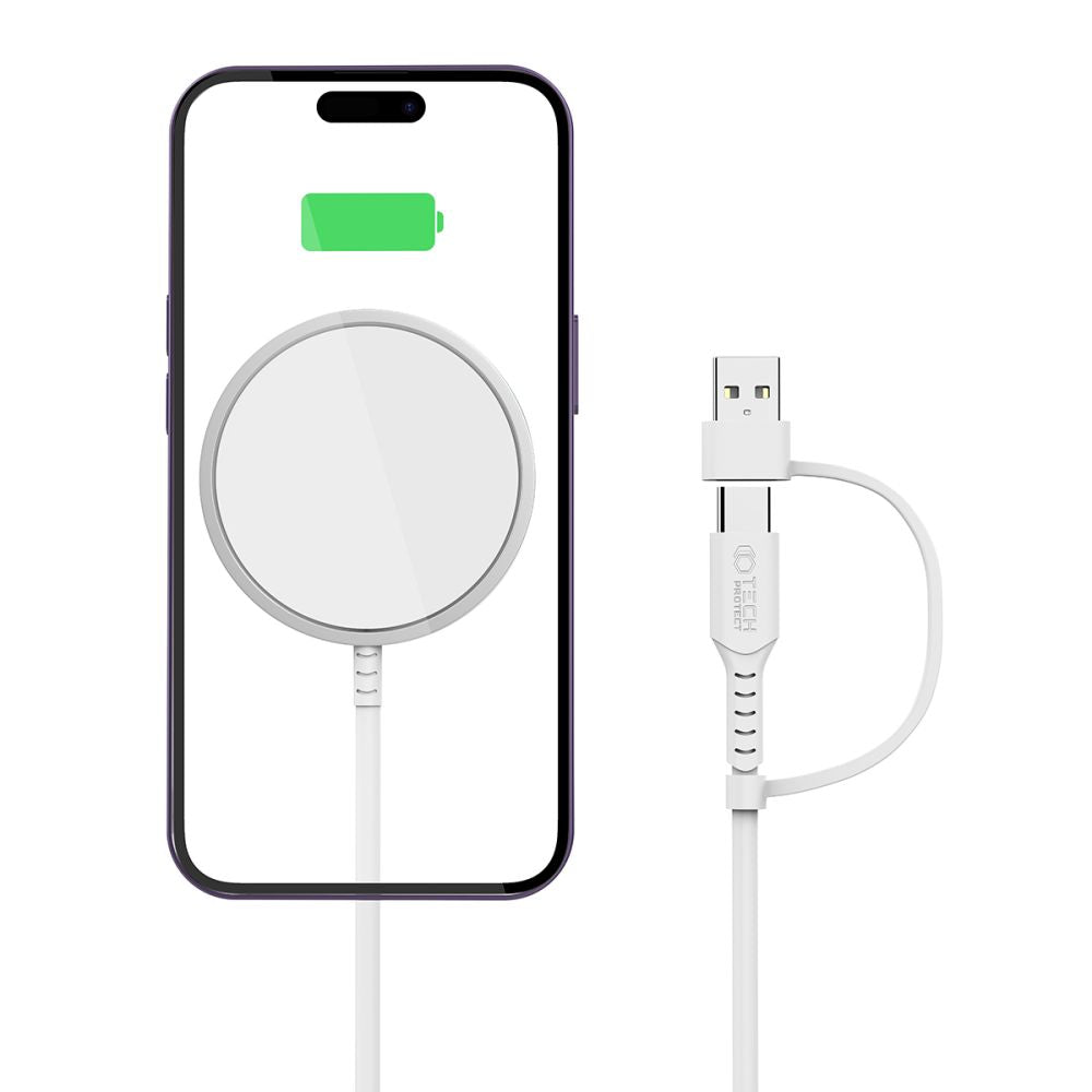 ŁADOWARKA INDUKCYJNA TECH-PROTECT QI15W-A25 MAGNETIC MAGSAFE WIRELESS CHARGER BIAŁA