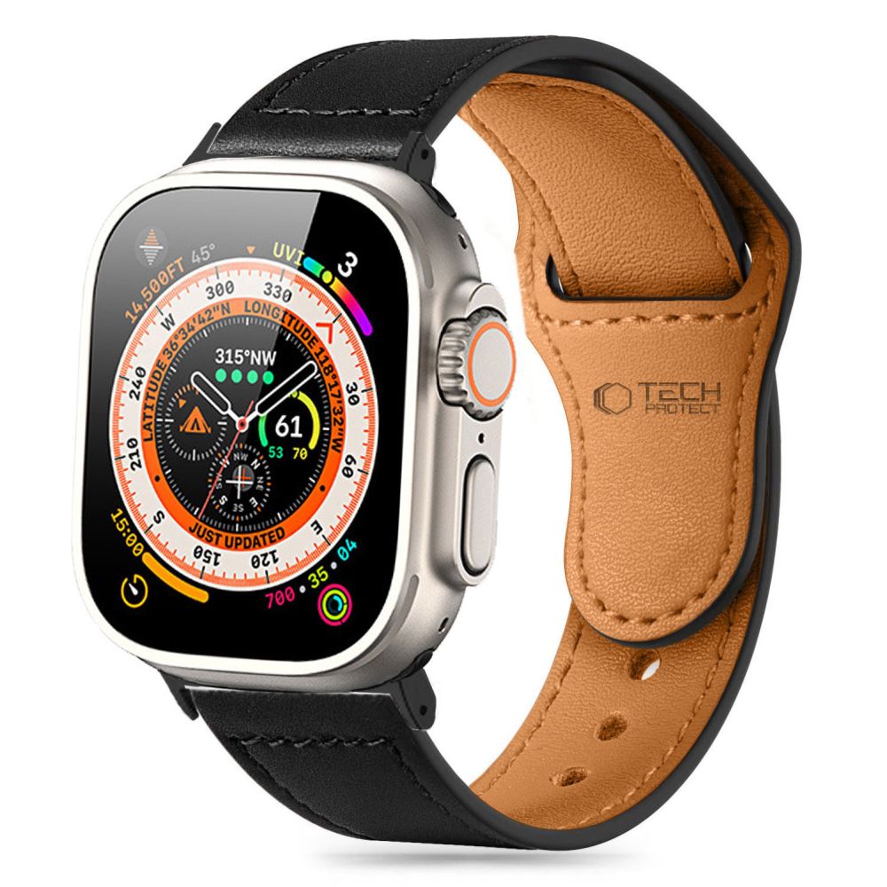 PASEK TECH-PROTECT NATURALFIT APPLE WATCH 6 / 7 / 8 / 9 / 10 / SE / ULTRA 1 / 2 (44 / 45 / 46 / 49 MM) BLACK CZARNY