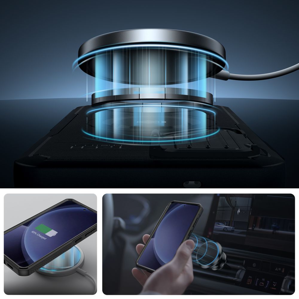 ETUI TECH-PROTECT KEVLAR MAGSAFE+ SAMSUNG GALAXY S25 CZARNE
