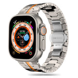PASEK TECH-PROTECT STAINLESS LINE APPLE WATCH 6 / 7 / 8 / 9 / 10 / SE / ULTRA 1 / 2 (44 / 45 / 46 / 49 MM) TITANIUM/ORANGE