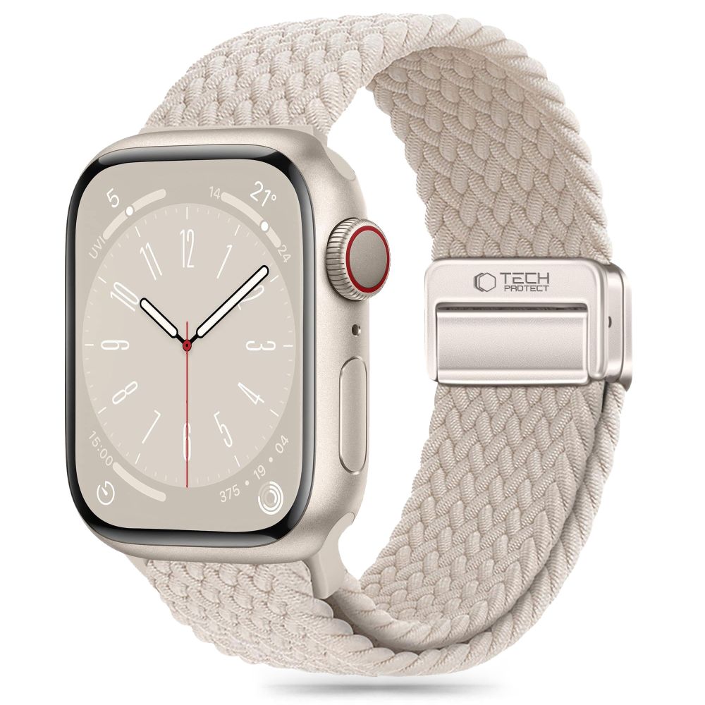 PASEK TECH-PROTECT NYLONMAG APPLE WATCH 6 / 7 / 8 / 9 / 10 / SE / ULTRA 1 / 2 (44 / 45 / 46 / 49 MM) STARLIGHT SREBRNY