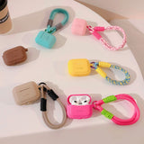 ETUI NA SŁUCHAWKI TECH-PROTECT SILICONE ROPE APPLE AIRPODS PRO 1 / 2 CHOCOLATE BROWN BRĄZOWE