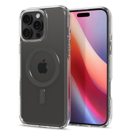 ETUI SPIGEN ULTRA HYBRID MAG MAGSAFE IPHONE 16 PRO TRANSPARETNO GRAFITOWE