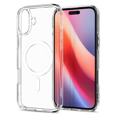 ETUI SPIGEN ULTRA HYBRID MAG MAGSAFE IPHONE 16 PLUS TRANSPARETNO BIAŁE