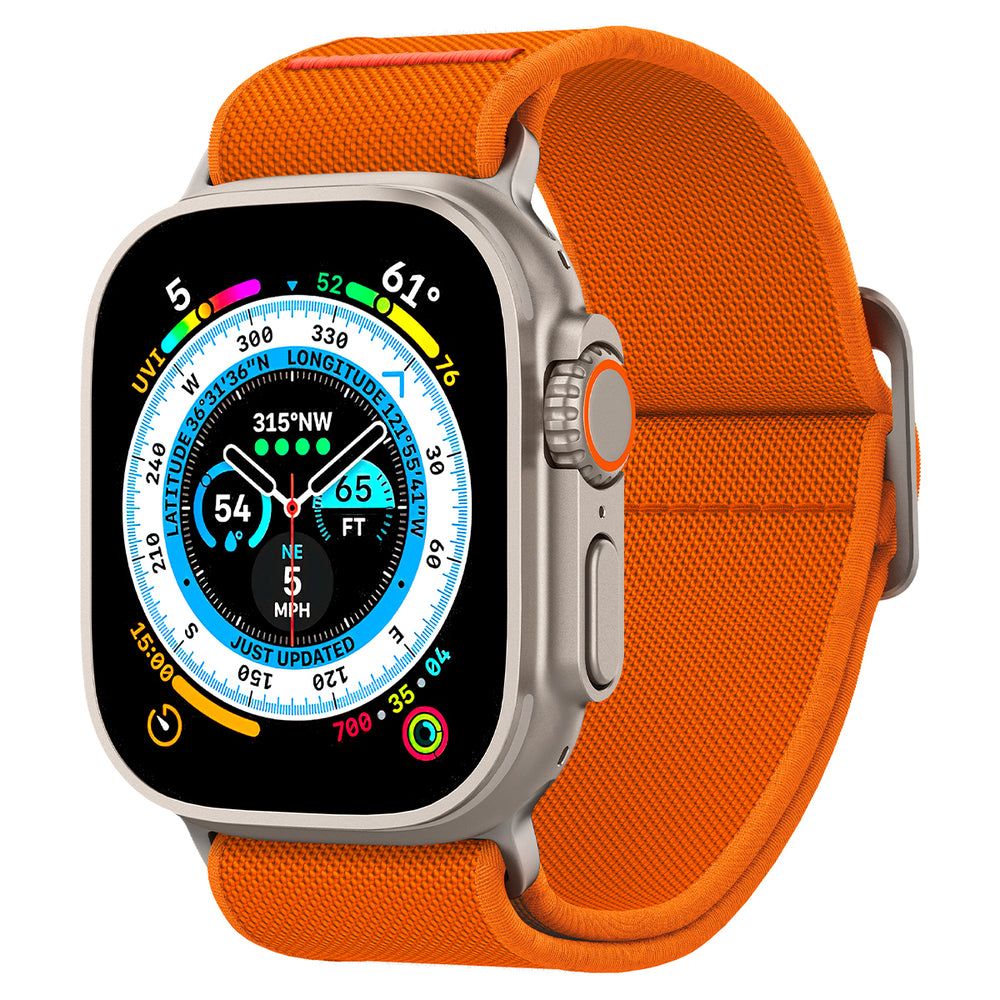 PASEK SPIGEN FIT LITE ULTRA APPLE WATCH 6 / 7 / 8 / 9 / 10 / SE / ULTRA 1 / 2 (44 / 45 / 46 / 49 MM) ORANGE POMARAŃCZOWY