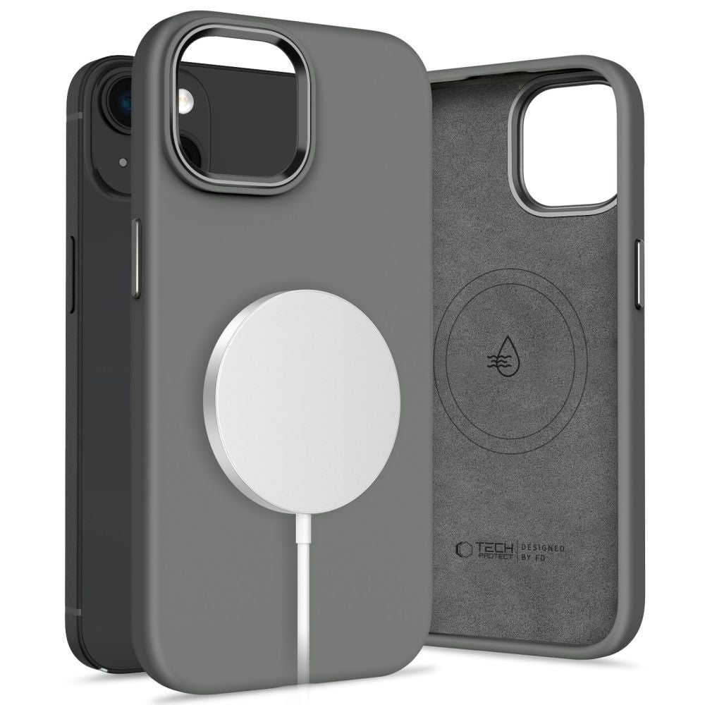 ETUI TECH-PROTECT SILICONE PURE MAGSAFE IPHONE 14 SZARE