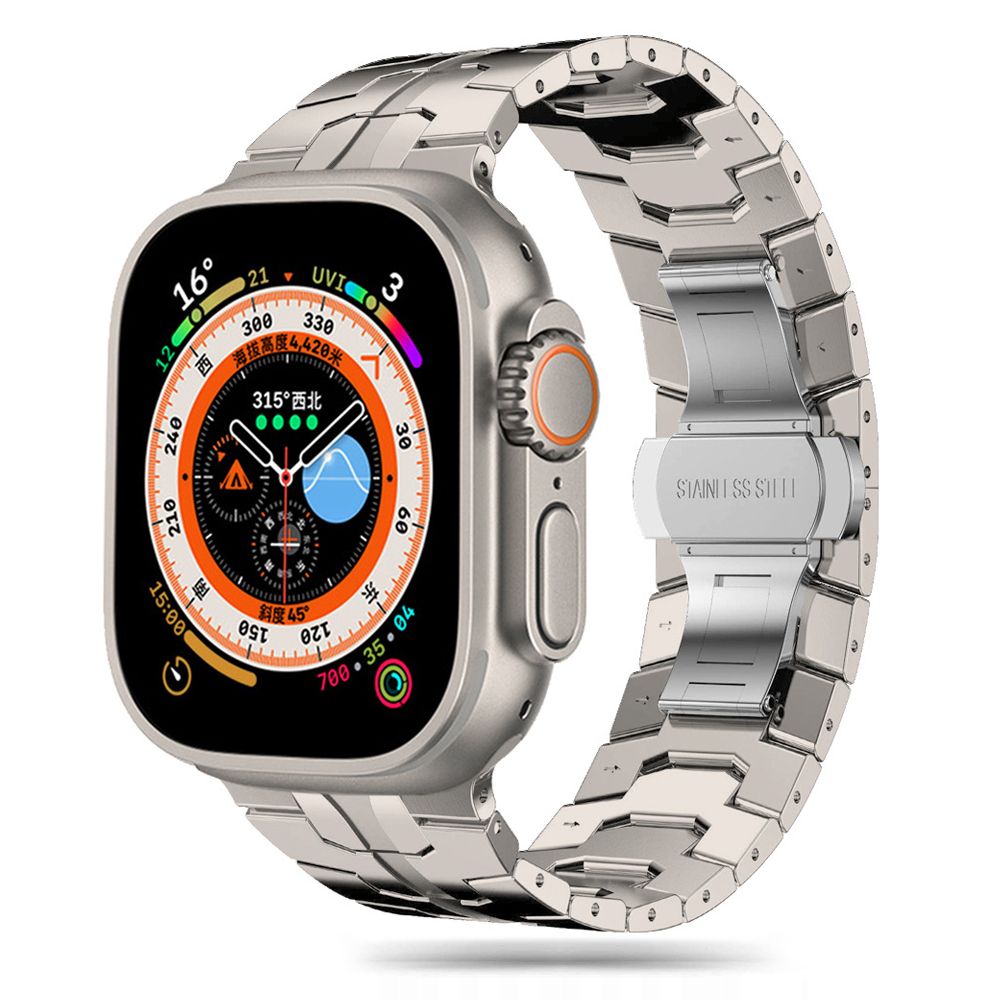 PASEK TECH-PROTECT STAINLESS LINE APPLE WATCH 6 / 7 / 8 / 9 / 10 / SE / ULTRA 1 / 2 (44 / 45 / 46 / 49 MM) KOLOR TYTANOWY