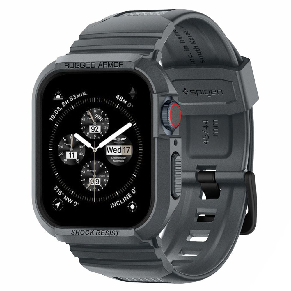 PASEK SPIGEN RUGGED ARMOR ”PRO” APPLE WATCH 4 / 5 / 6 / 7 / 8 / 9 / SE (44 / 45 MM) SZARY