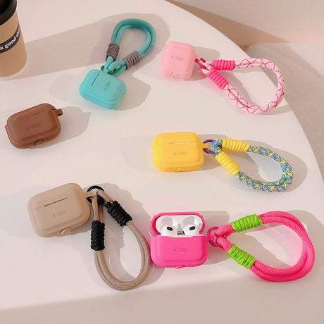 ETUI NA SŁUCHAWKI TECH-PROTECT SILICONE ROPE APPLE AIRPODS PRO 1 / 2 KAWOWE