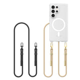 ETUI ZE SMYCZKĄ TECH-PROTECT FLEXAIR CHAIN MAGSAFE SAMSUNG GALAXY S25 ULTRA CZARNĄ I BEŻOWĄ