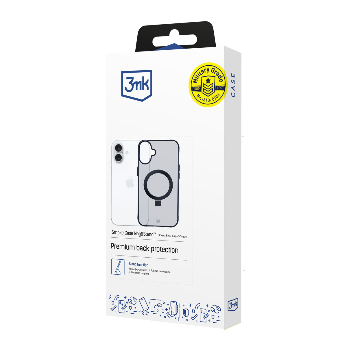 ETUI APPLE IPHONE 16 PLUS - 3MK SMOKE CASE MAG&STAND