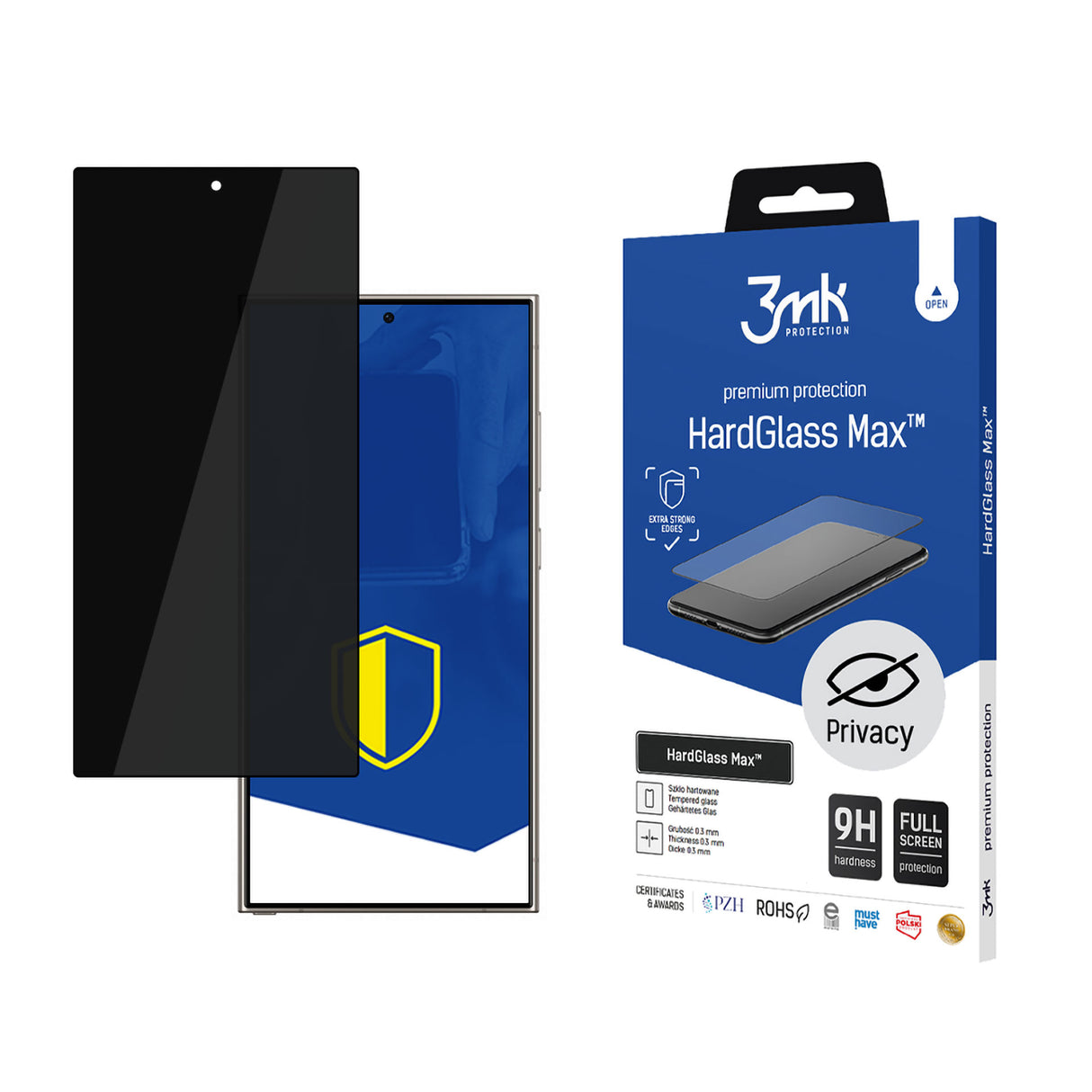 SZKŁO HARTOWANE PRYWATYZUJĄCE SAMSUNG GALAXY S24 ULTRA - 3MK HARDGLASS MAX PRIVACY BLACK