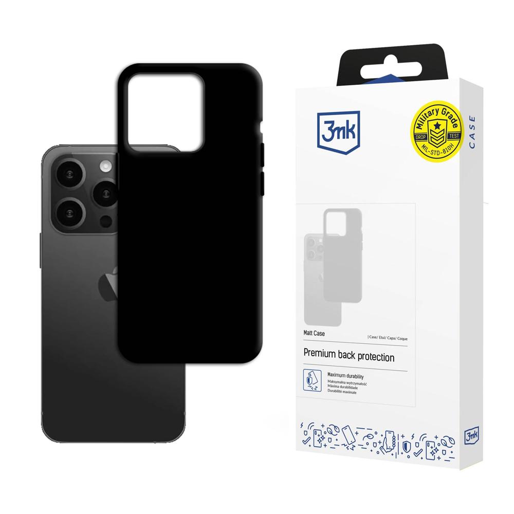 ETUI APPLE IPHONE 15 PRO - 3MK MATT CASE CZARNE