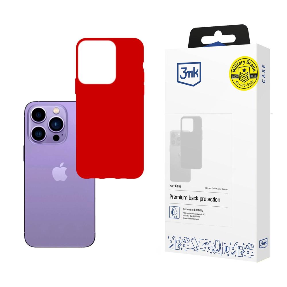 ETUI APPLE IPHONE 14 PRO- 3MK MATT CASE STRAW CZERWONE