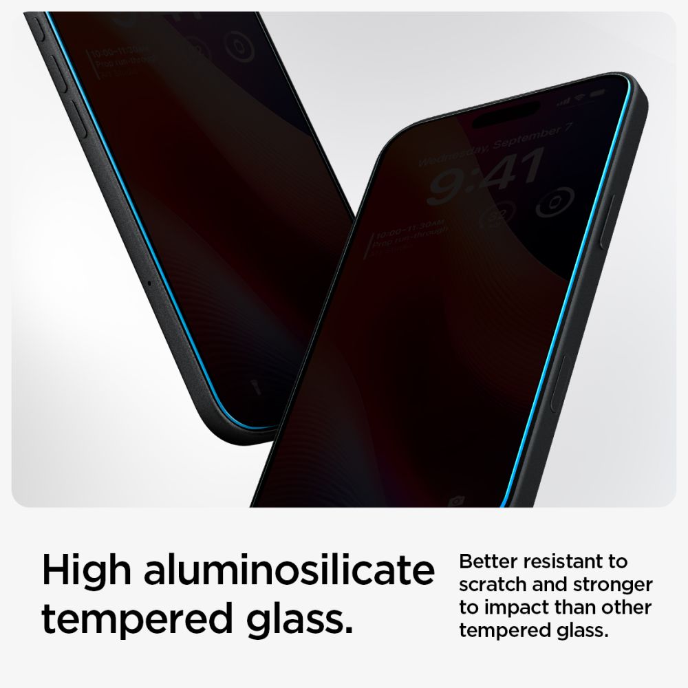 SZKŁO HARTOWANE PRYWATYZUJĄCE SPIGEN GLAS.TR ”EZ FIT” 2-PACK IPHONE 15 / 16 PRIVACY