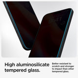 SZKŁO HARTOWANE PRYWATYZUJĄCE SPIGEN GLAS.TR ”EZ FIT” 2-PACK IPHONE 15 / 16 PRIVACY