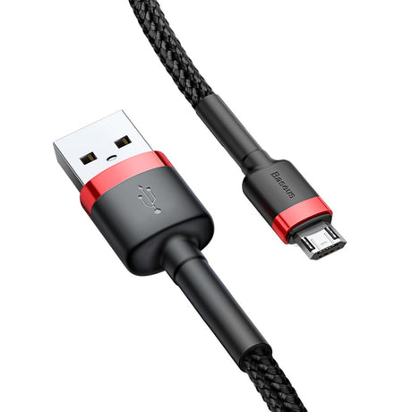 BASEUS KABEL CAFULE USB - MICRO USB 2,0 M 1,5A CZARNO-CZERWONY