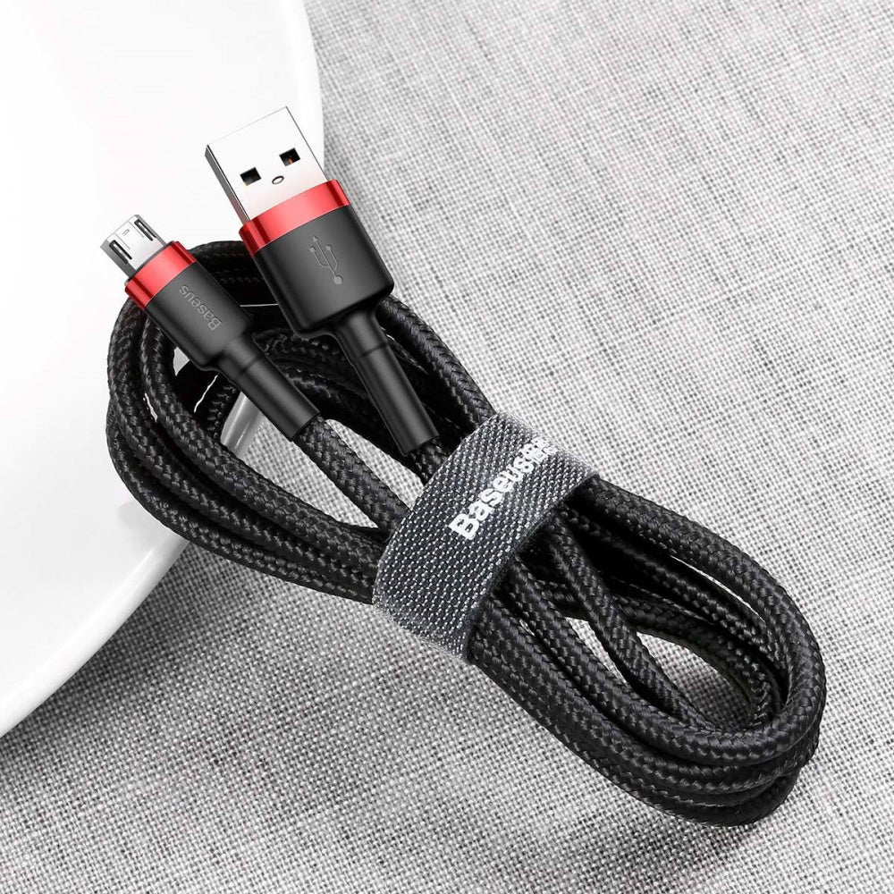 BASEUS KABEL CAFULE USB - MICRO USB 2,0 M 1,5A CZARNO-CZERWONY
