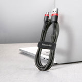 BASEUS KABEL CAFULE USB - MICRO USB 2,0 M 1,5A CZARNO-CZERWONY