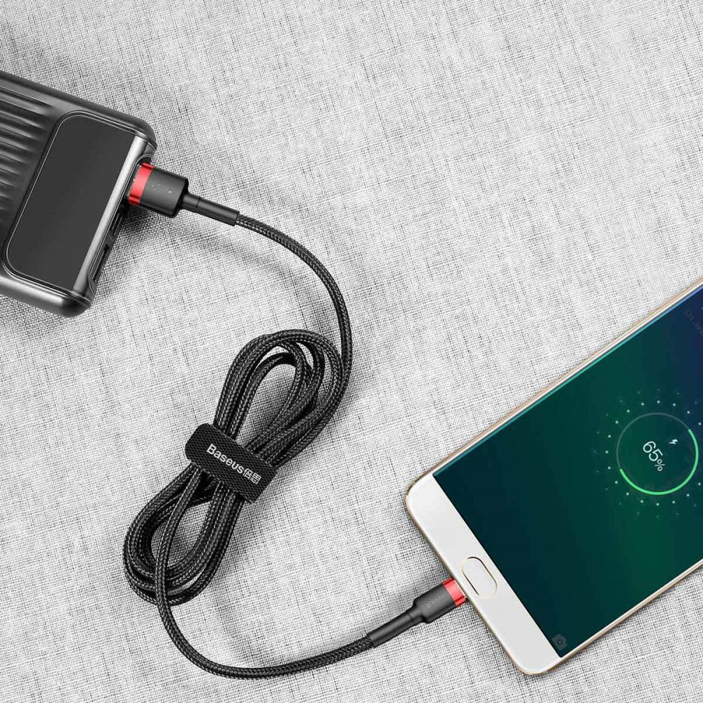 BASEUS KABEL CAFULE USB - MICRO USB 2,0 M 1,5A CZARNO-CZERWONY