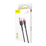 BASEUS KABEL CAFULE USB - MICRO USB 2,0 M 1,5A CZARNO-CZERWONY