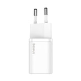 BASEUS ŁADOWARKA SIECIOWA SUPER SI PD 20W 1X USB-C BIAŁA + KABEL USB-C - LIGHTNING