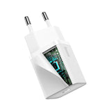 BASEUS ŁADOWARKA SIECIOWA SUPER SI PD 20W 1X USB-C BIAŁA + KABEL USB-C - LIGHTNING