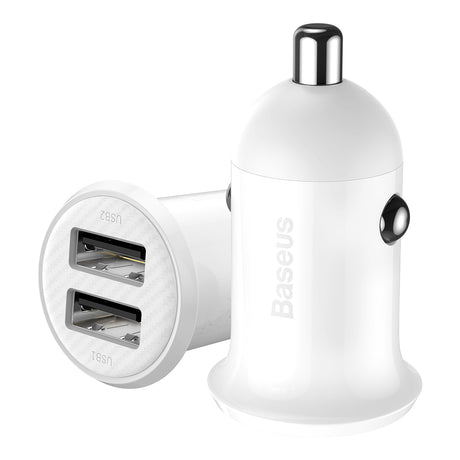 BASEUS ŁADOWARKA SAMOCHODOWA GRAIN PRO 2X USB 4,8A BIAŁA
