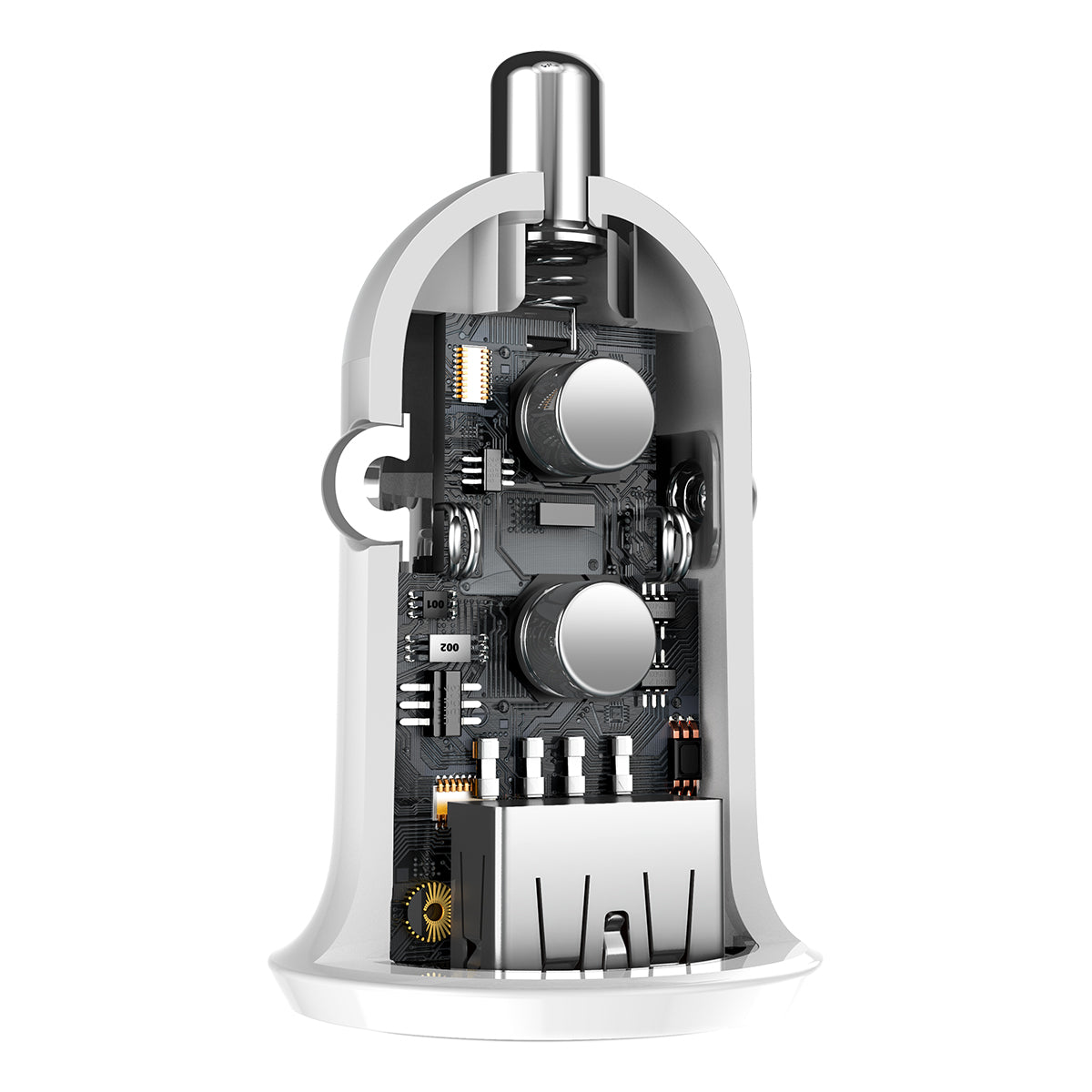 BASEUS ŁADOWARKA SAMOCHODOWA GRAIN PRO 2X USB 4,8A BIAŁA