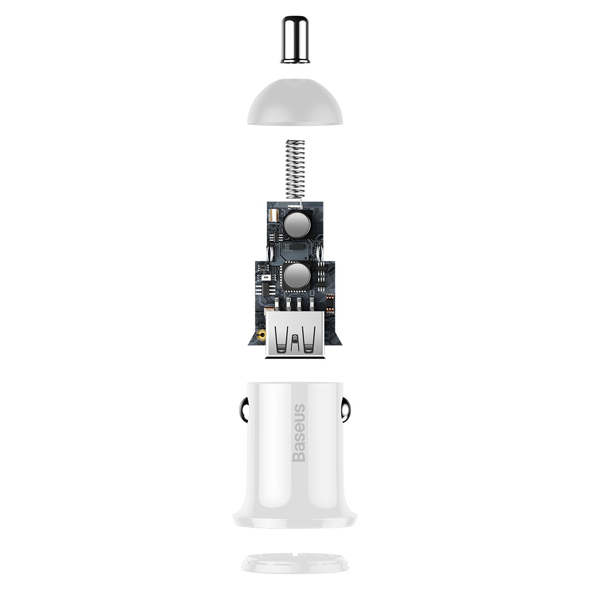 BASEUS ŁADOWARKA SAMOCHODOWA GRAIN PRO 2X USB 4,8A BIAŁA