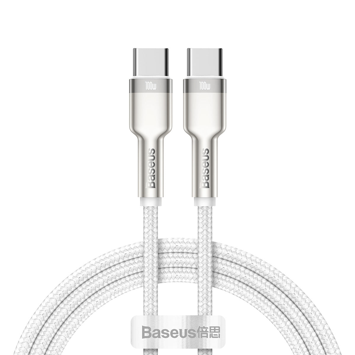 BASEUS KABEL CAFULE METAL PD USB-C - USB-C 1,0 M BIAŁY 100W