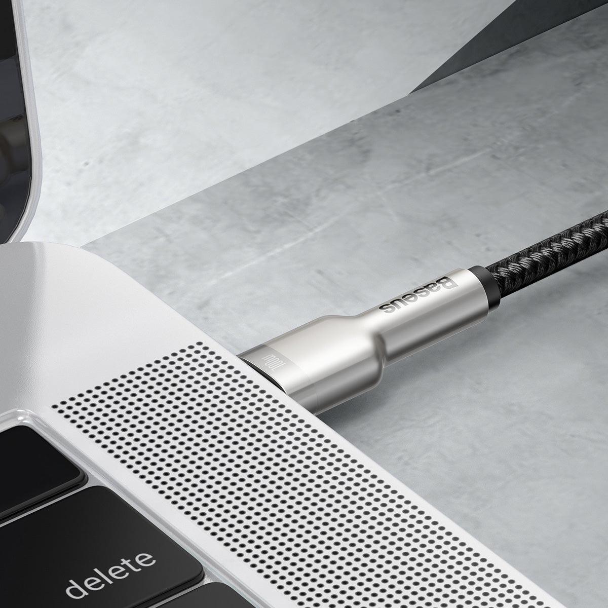 BASEUS KABEL CAFULE METAL PD USB-C - USB-C 2,0 M CZARNY 100W