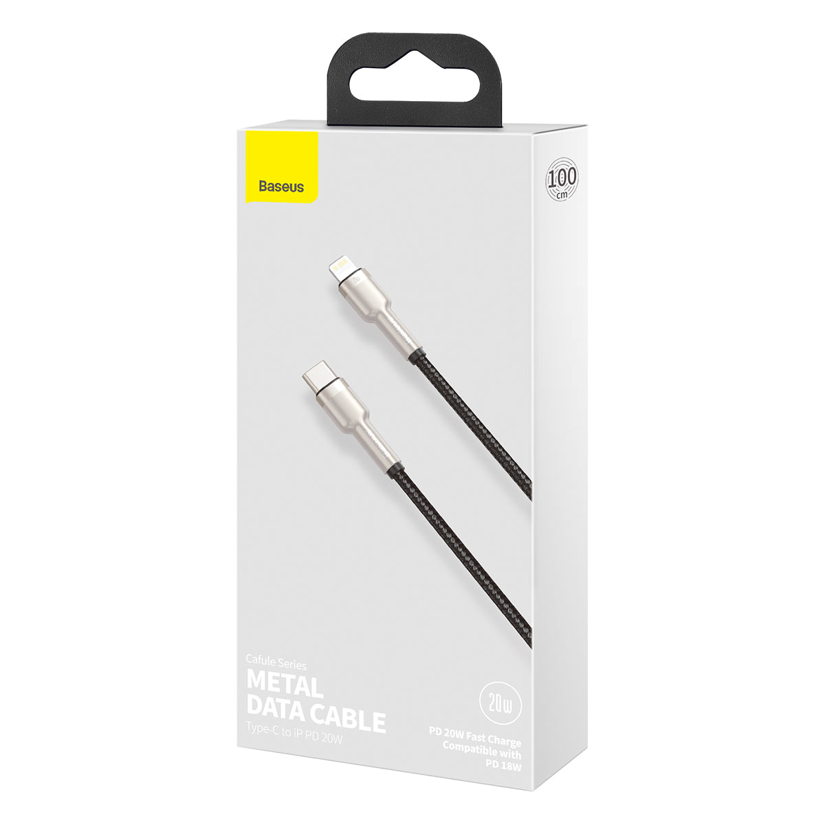 BASEUS KABEL CAFULE METAL PD USB-C - LIGHTNING 1,0 M CZARNY 20W