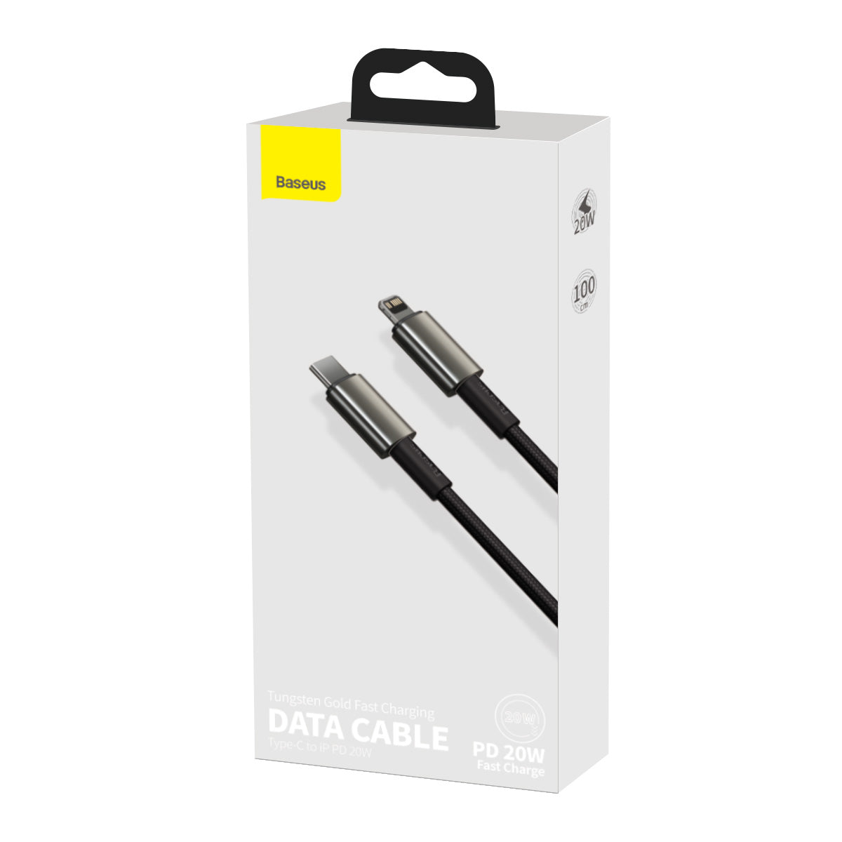 BASEUS KABEL TUNGSTEN PD USB-C - LIGHTNING 1,0 M CZARNY 20W