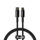 BASEUS KABEL TUNGSTEN PD USB-C - LIGHTNING 1,0 M CZARNY 20W