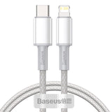 BASEUS KABEL HIGH DENSITY PD USB-C - LIGHTNING 1,0 M BIAŁY 20W