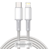 BASEUS KABEL HIGH DENSITY PD USB-C - LIGHTNING 2,0 M BIAŁY 20W
