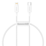 BASEUS KABEL SUPERIOR PD USB-C - LIGHTNING 0,25 M BIAŁY 20W