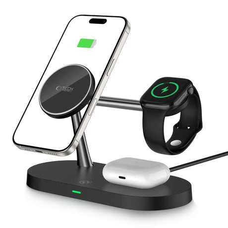 ŁADOWARKA INDUKCYJNA 3W1 TECH-PROTECT A12 3IN1 MAGNETIC MAGSAFE WIRELESS CHARGER CZARNA