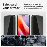 SZKŁO HARTOWANE PRYWATYZUJĄCE SPIGEN GLAS.TR ”EZ FIT” 2-PACK IPHONE 15 / 16 PRIVACY