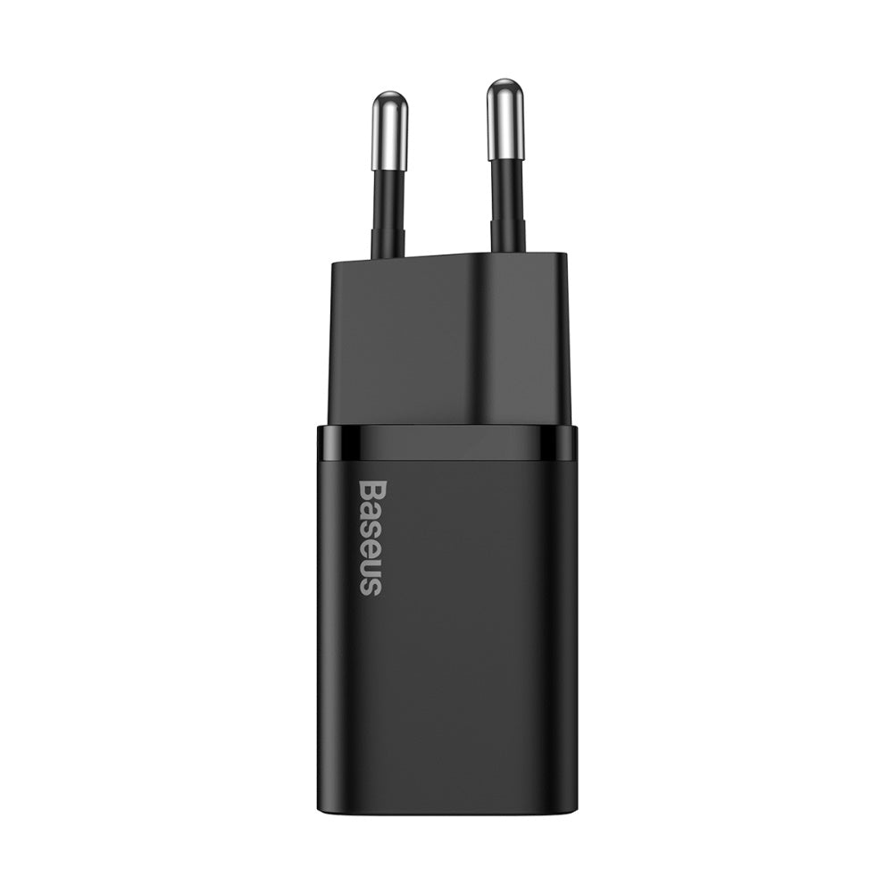 BASEUS ŁADOWARKA SIECIOWA SUPER SI PD 20W 1X USB-C CZARNA + KABEL USB-C - LIGHTNING