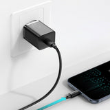 BASEUS ŁADOWARKA SIECIOWA SUPER SI PD 20W 1X USB-C CZARNA + KABEL USB-C - LIGHTNING