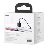 BASEUS ŁADOWARKA SIECIOWA SUPER SI PD 20W 1X USB-C CZARNA + KABEL USB-C - LIGHTNING